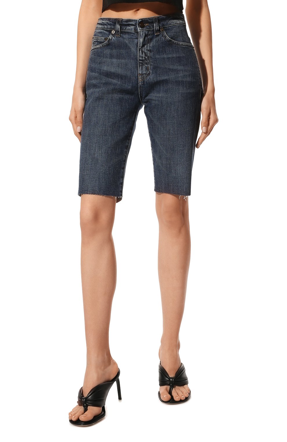 Джинсовые шорты SAINT LAURENT синего цвета по цене 76450 руб., арт. 661277/Y951D, фото 3 Джинсовые шорты SAINT LAURENT, арт. 661277/Y951D, фото 3