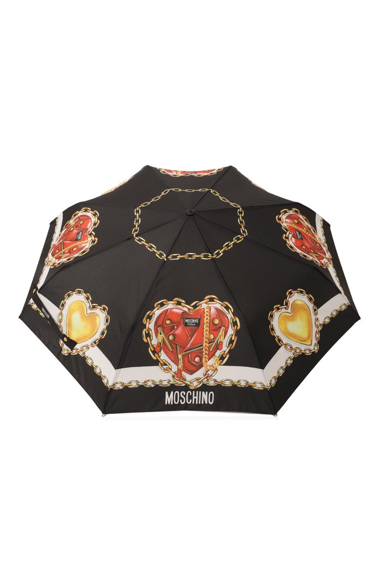Женский складной зонт MOSCHINO черного цвета, арт. 8951-0PENCL0SEA | Фото 1 (Материал: Металл, Текстиль, Синтетический материал; Нос: Не проставлено)