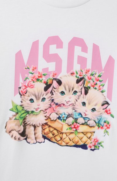 Хлопковая футболка MSGM KIDS, арт. S5MSJGTH109, фото 3