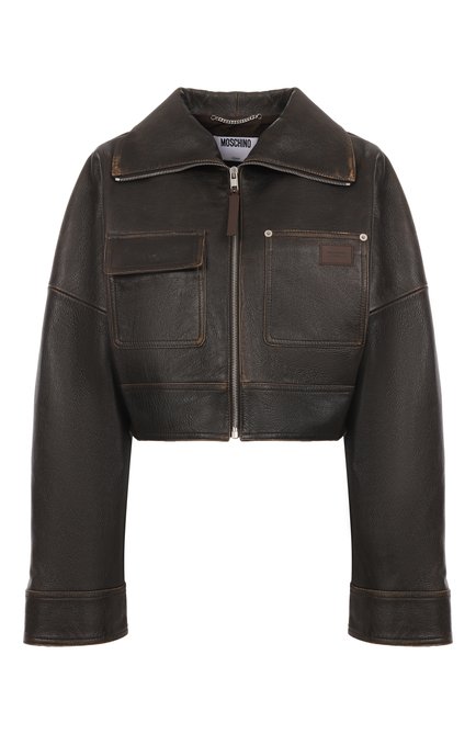 Женская кожаная куртка MOSCHINO, арт. A3703/5471