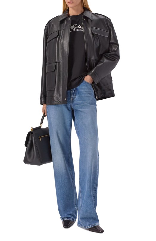 Хлопковая футболка Dolce & Gabbana F8V42Z/GDDL1 Чёрный  F8V42Z/GDDL1 Фото 2