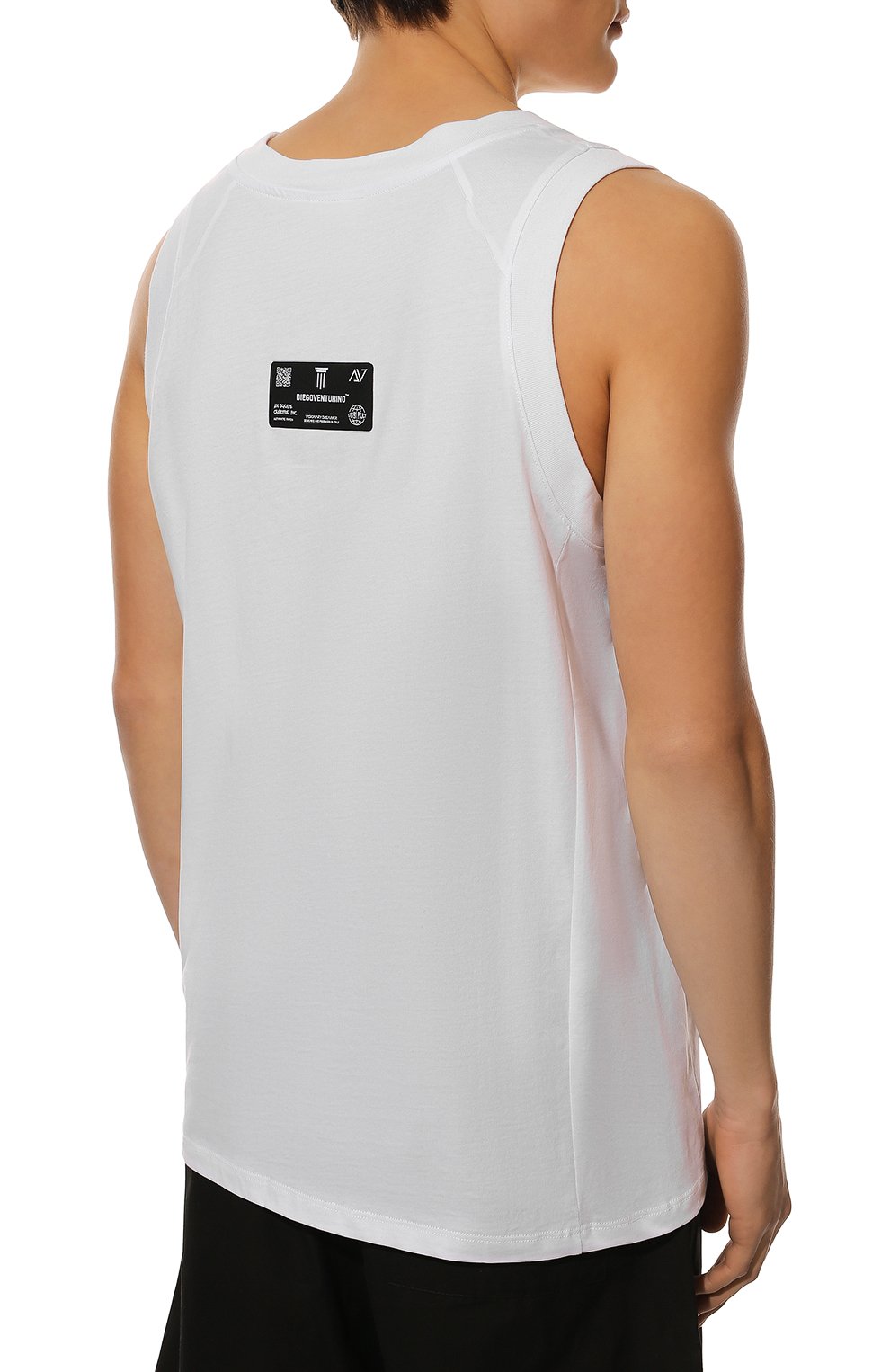 Хлопковая майка DIEGO VENTURINO белого цвета по цене 14950 руб., арт. SS22-DV TNK MFB, фото 4 Хлопковая майка DIEGO VENTURINO, арт. SS22-DV TNK MFB, фото 4