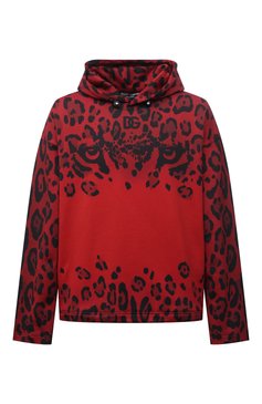 Мужской хлопковое худи DOLCE & GABBANA красного цвета, арт. G9XA0T/HI7P5 | Фото 1 (Рукава: Длинные; Длина (для топов): Стандартные; Принт: С принтом; Мужское Кросс-КТ: Худи-одежда; Материал сплава: Проставлено; Материал внешний: Хлопок; Стили: Спорт-шик; Драгоценные камни: Проставлено)