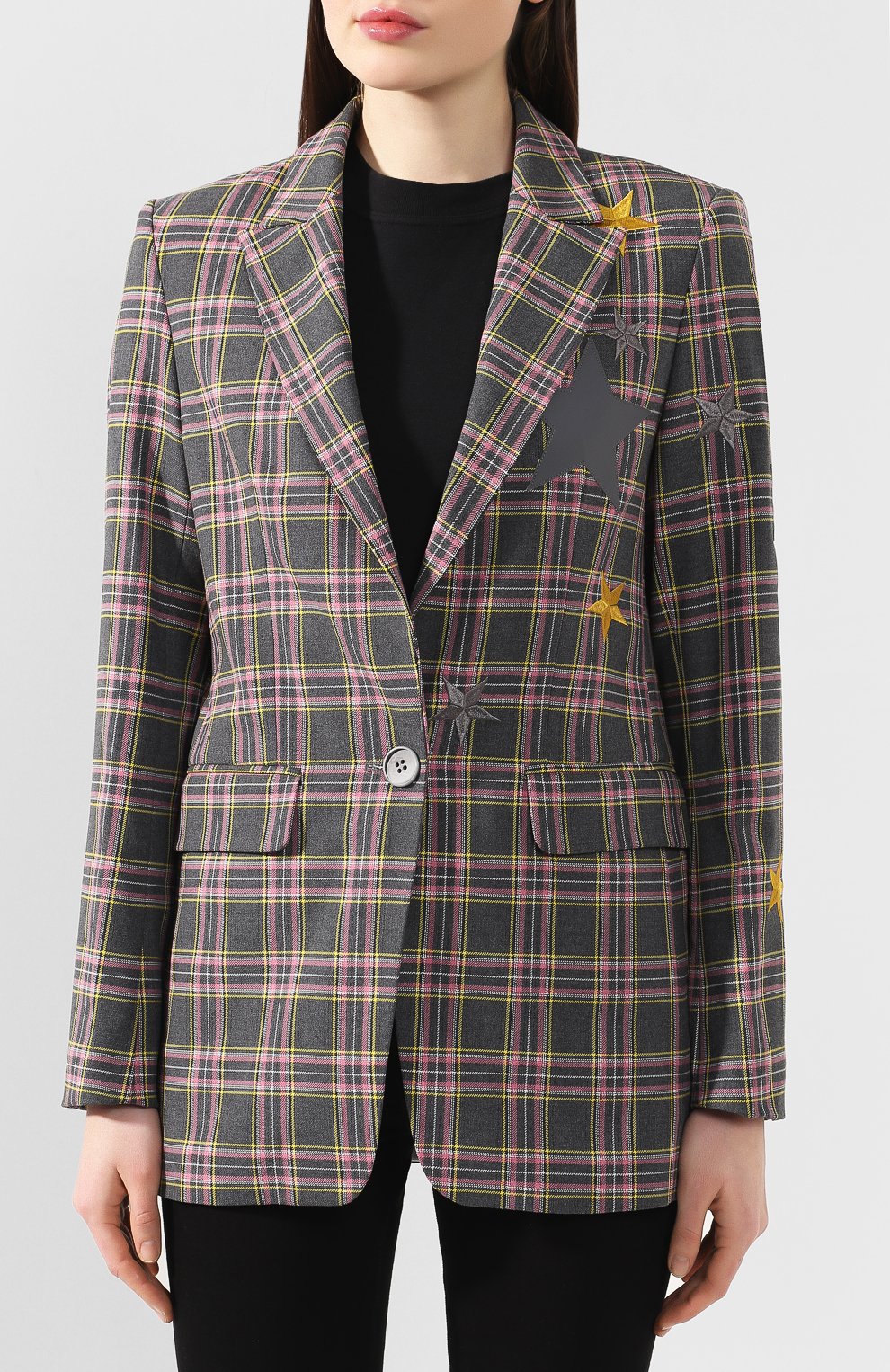 Жакет из вискозы SEVEN LAB розового цвета по цене 21000 руб., арт. J2 20-LS02 pink/charcoal, фото 3 Жакет из вискозы SEVEN LAB, арт. J2 20-LS02 pink/charcoal, фото 3