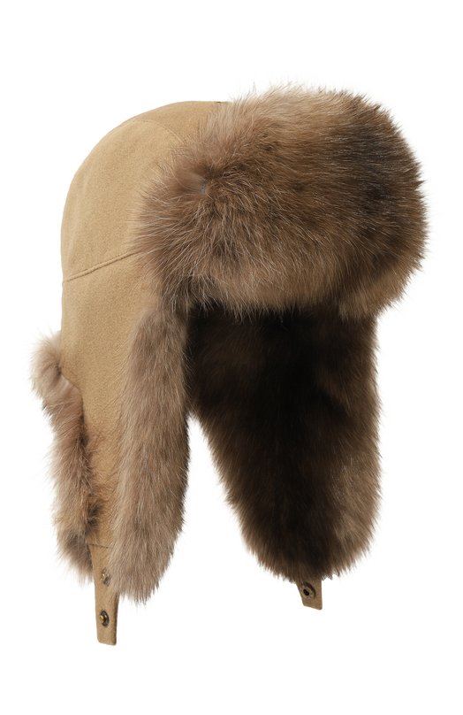 Шапка-ушанка с отделкой из соболя VICTORIA KUSENKOVA 099103605153 Бежевый 099103605153