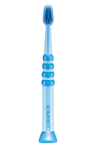 Голубая зубная щетка c гуммированной ручкой baby CURAPROX, арт. 7640134161708