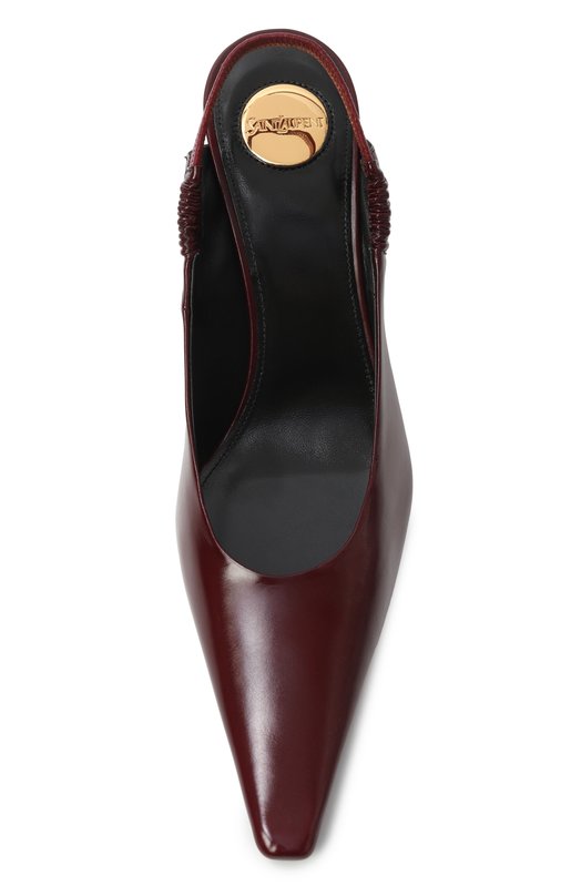 Кожаные туфли Anne-Marie 75 Saint Laurent 841183/AAEHI Бордовый  841183/AAEHI Фото 6
