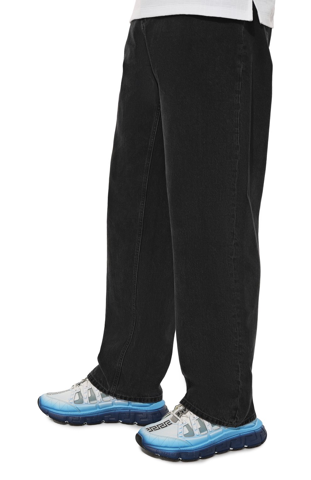 Комбинированные кроссовки trigreca VERSACE синего цвета по цене 99450 руб., арт. DSU8094/1A07043, фото 3 Комбинированные кроссовки trigreca VERSACE, арт. DSU8094/1A07043, фото 3