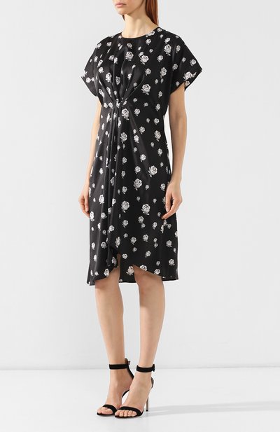 Платье с принтом KENZO черно-белого цвета по цене 38950 руб., арт. 2R010954G, фото 3 Платье с принтом KENZO, арт. 2R010954G, фото 3