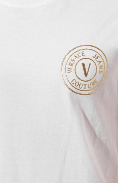 Хлопковая футболка VERSACE JEANS COUTURE, арт. 75GAHT06/CJ00T, фото 5