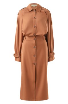 Женское платье LIKE YANA коричневого цвета, арт. LY050202.1408.P80.05.00.24 | Фото 1 (Драгоценные камни: Проставлено; Материал сплава: Проставлено; Рукава: Длинные; Материал внешний: Вискоза, Синтетический материал; Длина Ж (юбки, платья, шорты): Миди; Стили: Кэжуэл; Женское Кросс-КТ: Платье-одежда; Случай: Повседневный)