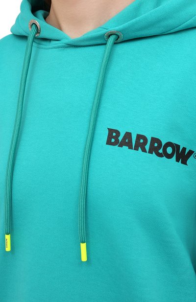 Хлопковое худи BARROW бирюзового цвета по цене 25500 руб., арт. 031301/W, фото 5 Хлопковое худи BARROW, арт. 031301/W, фото 5