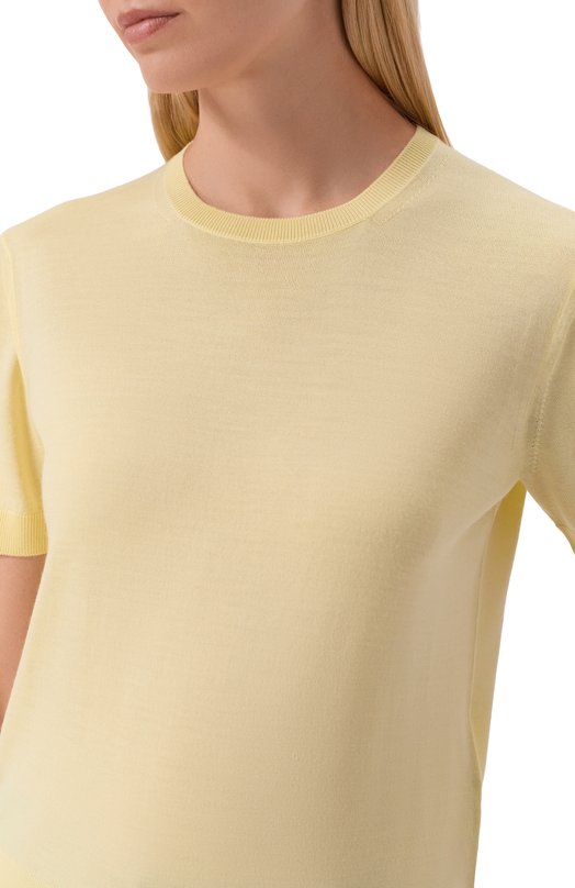 Пуловер из шерсти и кашемира Saint Laurent 858704/YAPK2 Жёлтый  858704/YAPK2 Фото 5