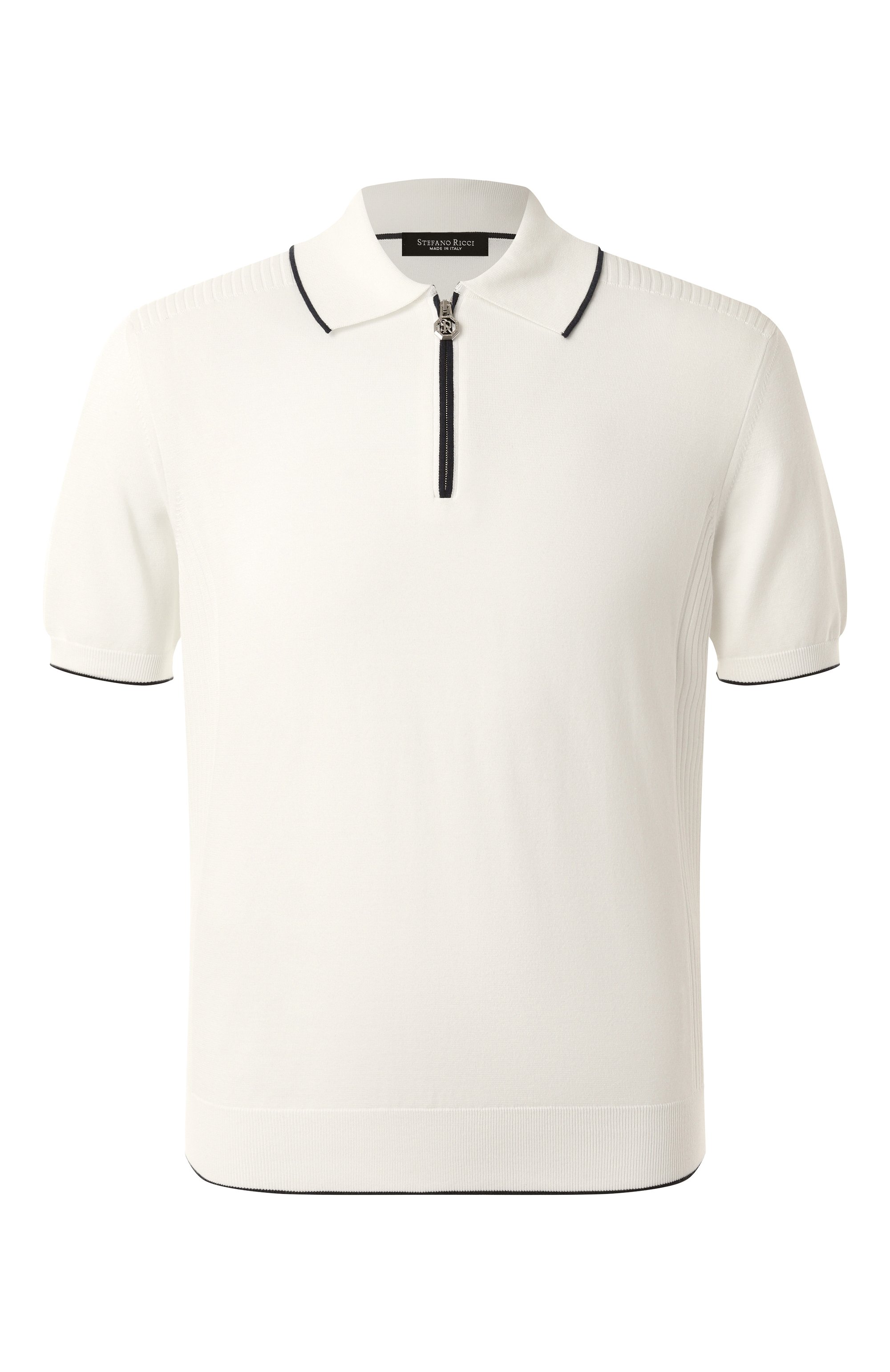 Хлопковое поло STEFANO RICCI белого цвета по цене 130000 руб., арт. K616410P31/F25116, фото 1 Хлопковое поло STEFANO RICCI, арт. K616410P31/F25116, фото 1