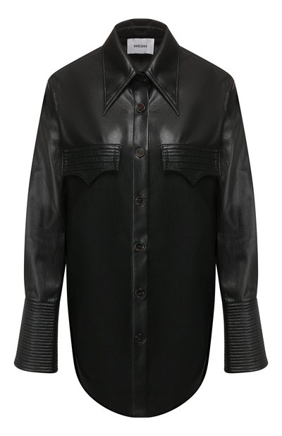 Женская рубашка NANUSHKA, арт. ELPI_BLACK_VEGAN LEATHER