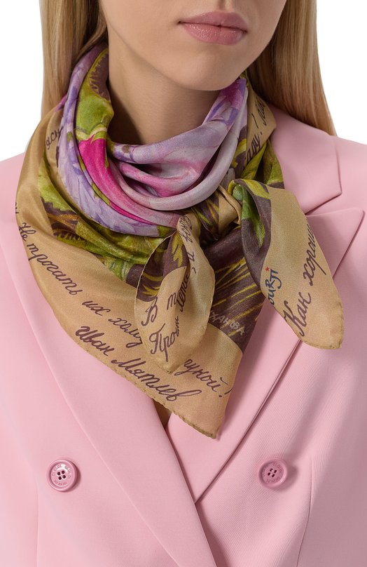 Шелковый платок Букет Gourji 91123837/5562172 Разноцветный  91123837/5562172 Фото 2