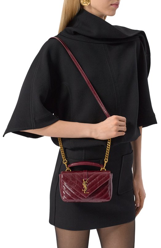 Сумка College mini Saint Laurent 779430/DZH07 Бордовый  779430/DZH07 Фото 2
