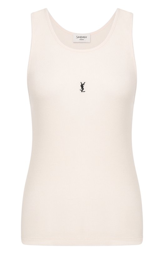 Хлопковая майка Saint Laurent 823603/Y37EC Кремовый 823603/Y37EC