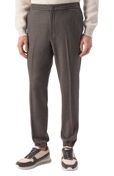Шерстяные джоггеры ZEGNA коричневого цвета по цене 83200 руб., арт. 73V4C1/8ZF708A8, фото 3 Шерстяные джоггеры ZEGNA, арт. 73V4C1/8ZF708A8, фото 3