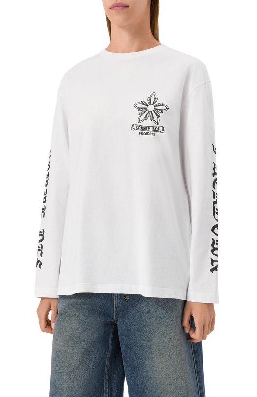 Хлопковый лонгслив Comme des Fuckdown CFABW01322 Белый  CFABW01322 Фото 3