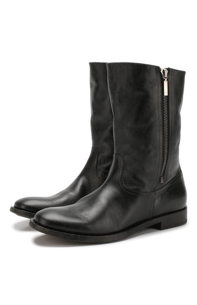 Кожаные сапоги на молнии с внутренней меховой отделкой SAINT LAURENT, арт. 534702/0RT00, фото 1