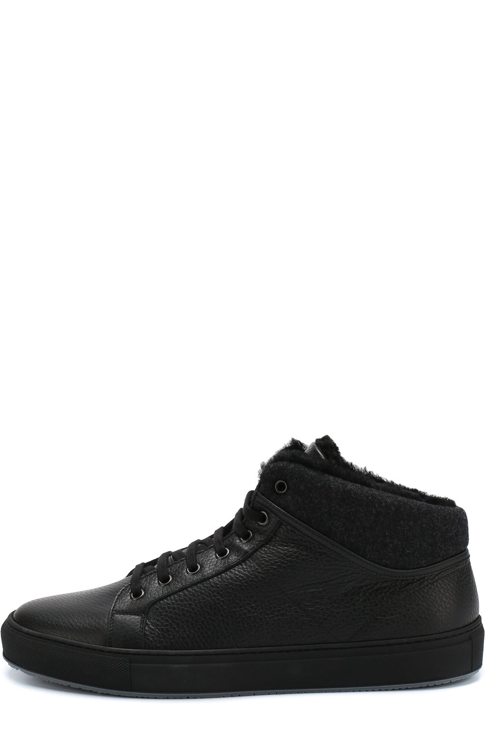 Высокие кожаные кеды с внутренней меховой отделкой CORNELIANI, арт. 82TM46-8820955, фото 3