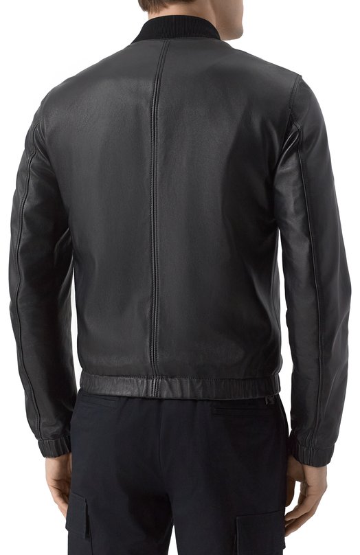 Кожаный бомбер Dolce & Gabbana G9ZY5L/HULR0 Чёрный  G9ZY5L/HULR0 Фото 4