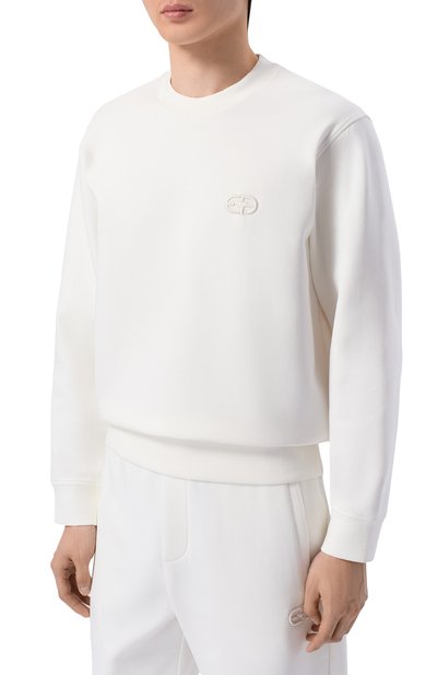 Хлопковый свитшот EMPORIO ARMANI белого цвета по цене 26100 руб., арт. EM004540/AF10013, фото 3 Хлопковый свитшот EMPORIO ARMANI, арт. EM004540/AF10013, фото 3