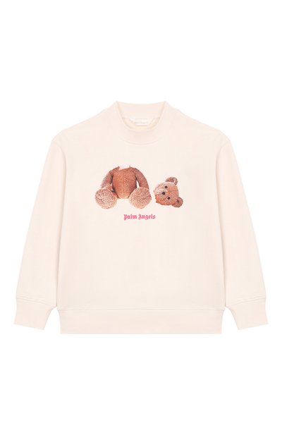 Детский хлопковый свитшот PALM ANGELS кремового цвета по цене 17950 руб., арт. PGBA013S26FLE002 | Фото 1 Хлопковый свитшот PALM ANGELS, арт. PGBA013S26FLE002