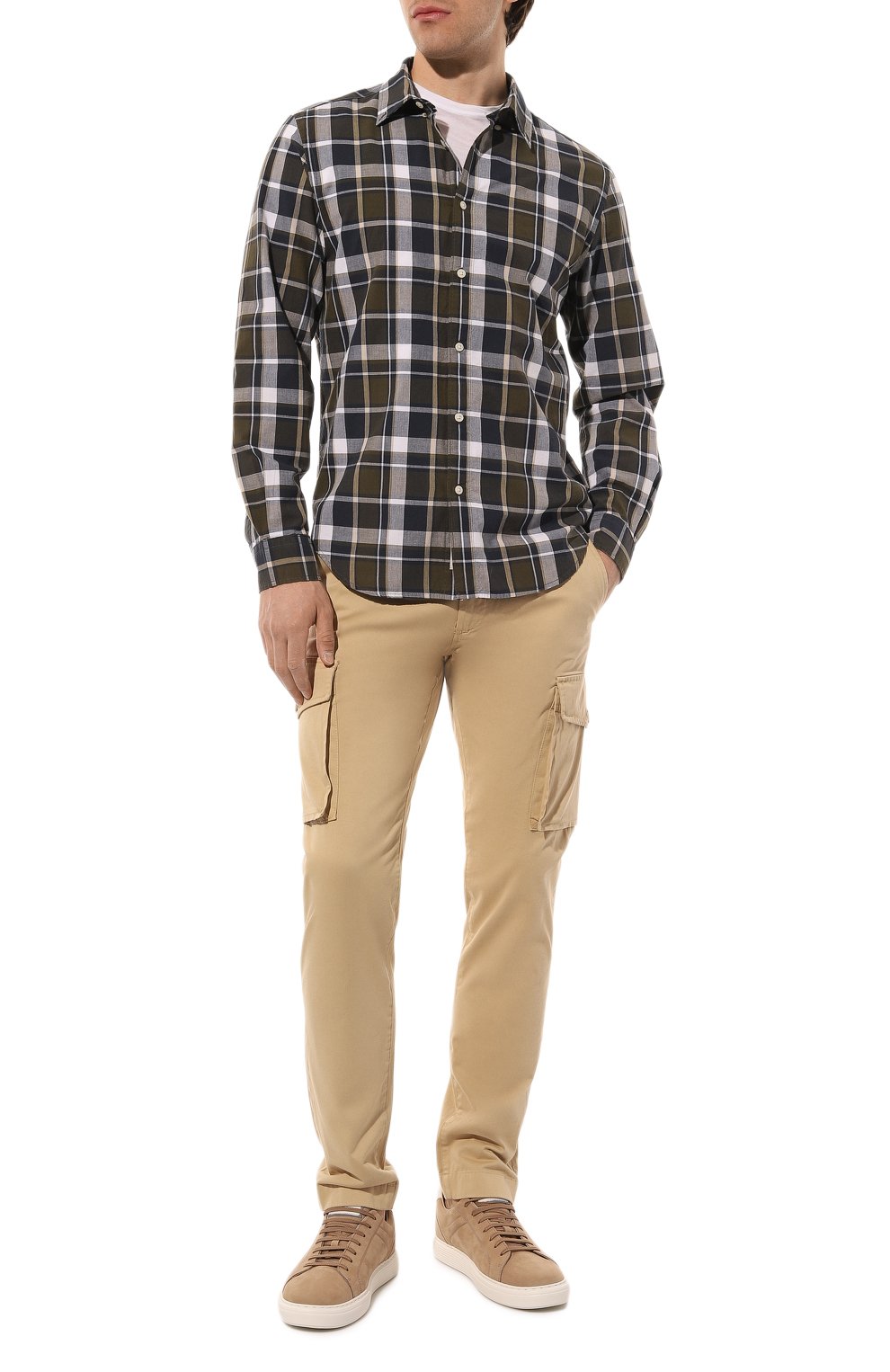 Хлопковая рубашка WOOLRICH темно-зеленого цвета по цене 17750 руб., арт. CFW0SI0100MRUT3344, фото 2 Хлопковая рубашка WOOLRICH, арт. CFW0SI0100MRUT3344, фото 2