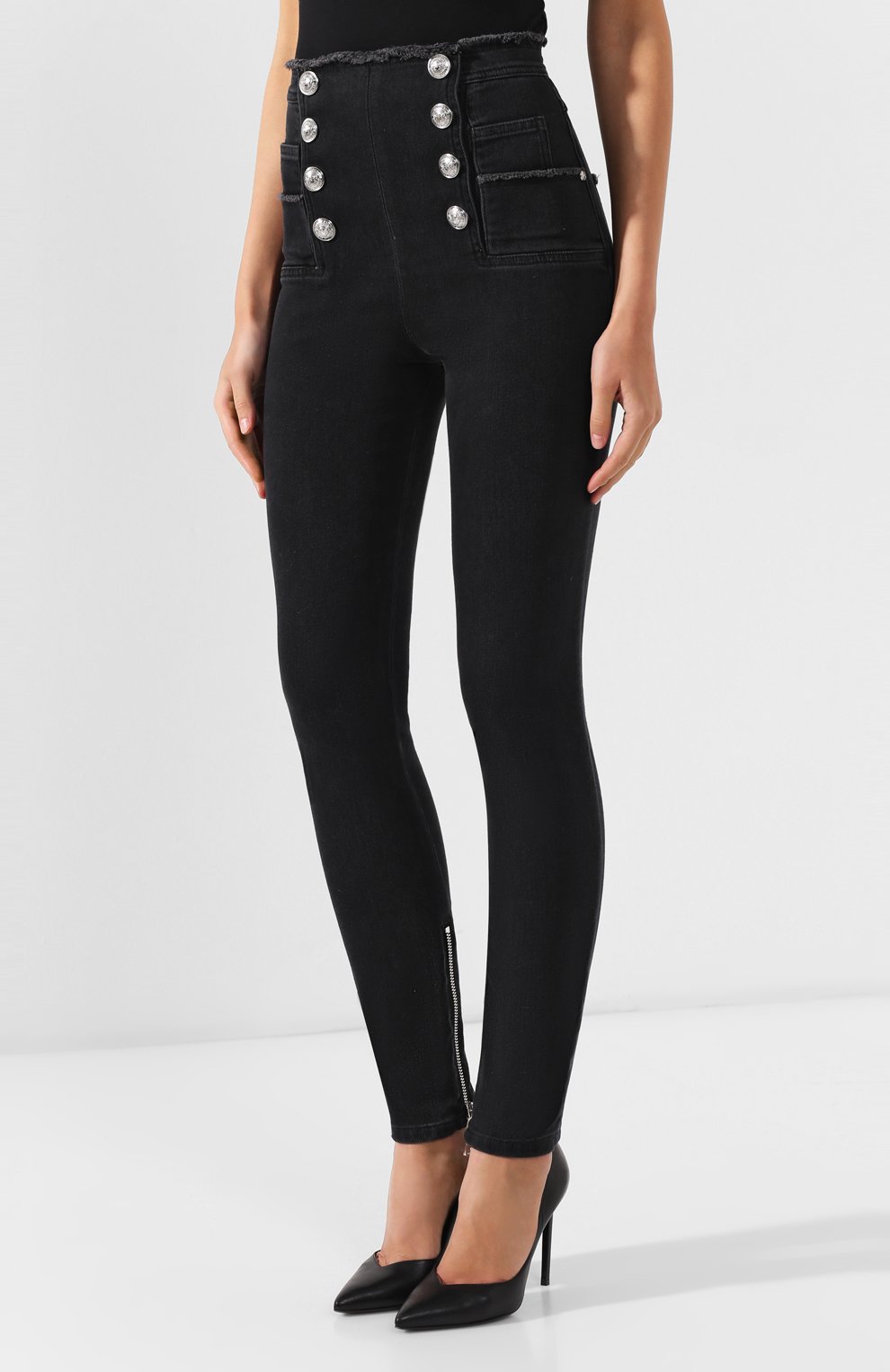 Джинсы с завышенной талией BALMAIN, арт. RF15307/D027, фото 3