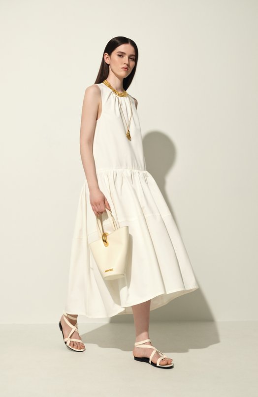 Платье из хлопка и шелка Jil Sander J02CT0452-J45266 Белый  J02CT0452-J45266 Фото 7