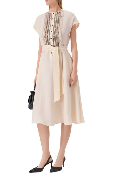 Льняное платье KITON, арт. D61341H09690, фото 2