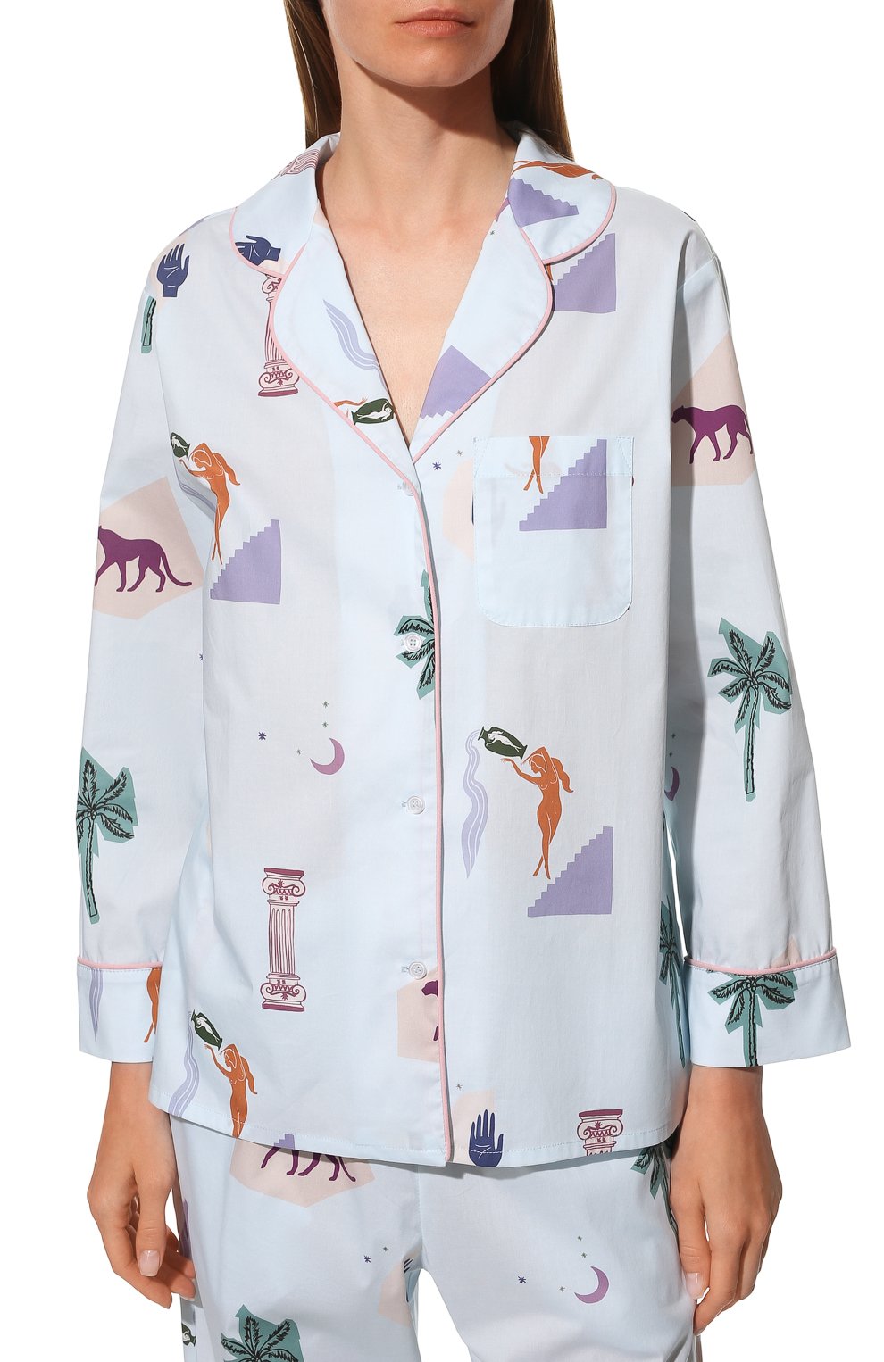 Хлопковая пижама ANY WOWZERS синего цвета по цене 20200 руб., арт. CLS02-PA-P, фото 3 Хлопковая пижама ANY WOWZERS, арт. CLS02-PA-P, фото 3