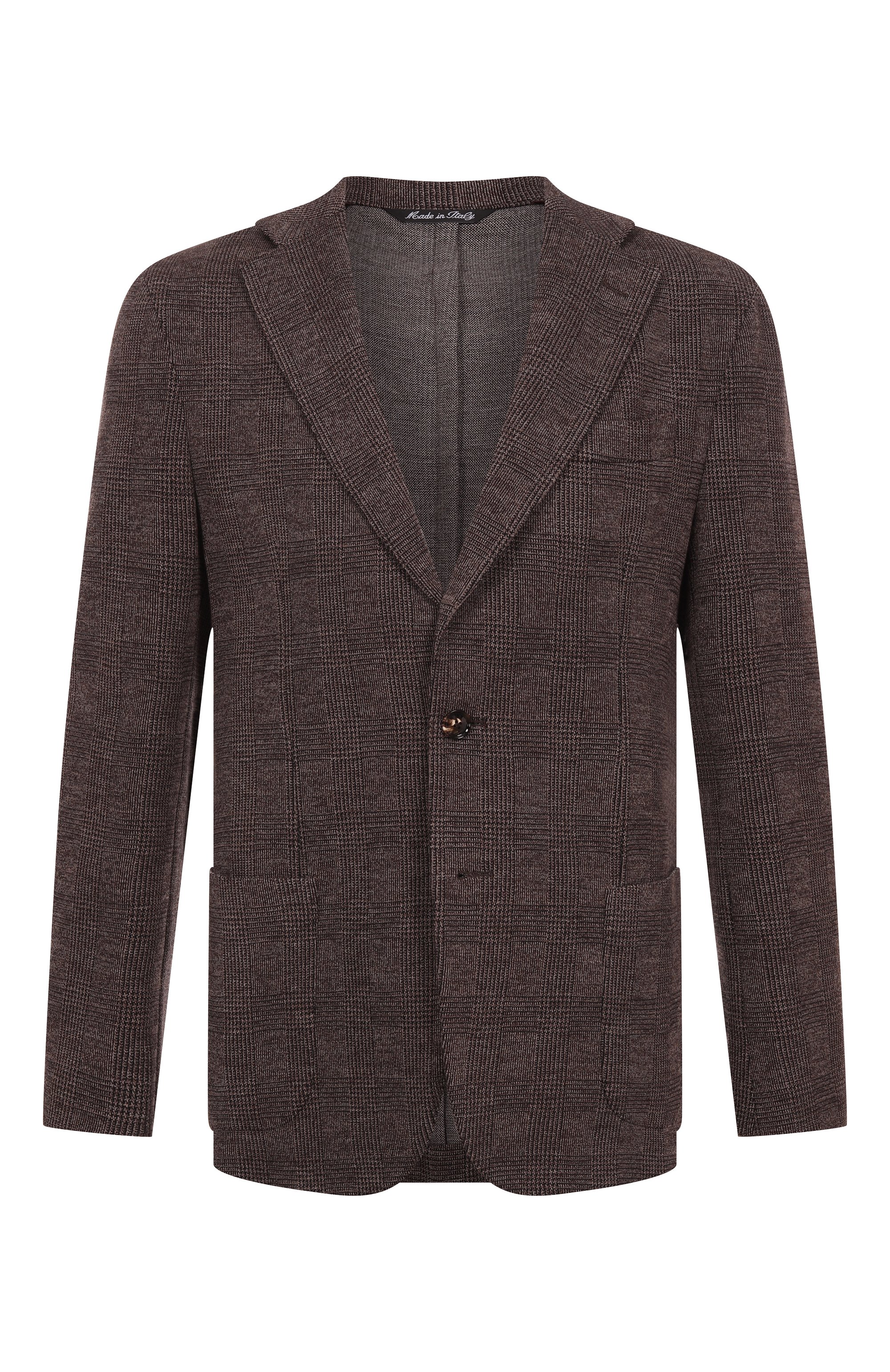 Пиджак из хлопка и шерсти ANDREA CAMPAGNA темно-коричневого цвета по цене 128500 руб., арт. BIELLA/DD106, фото 1 Пиджак из хлопка и шерсти ANDREA CAMPAGNA, арт. BIELLA/DD106, фото 1
