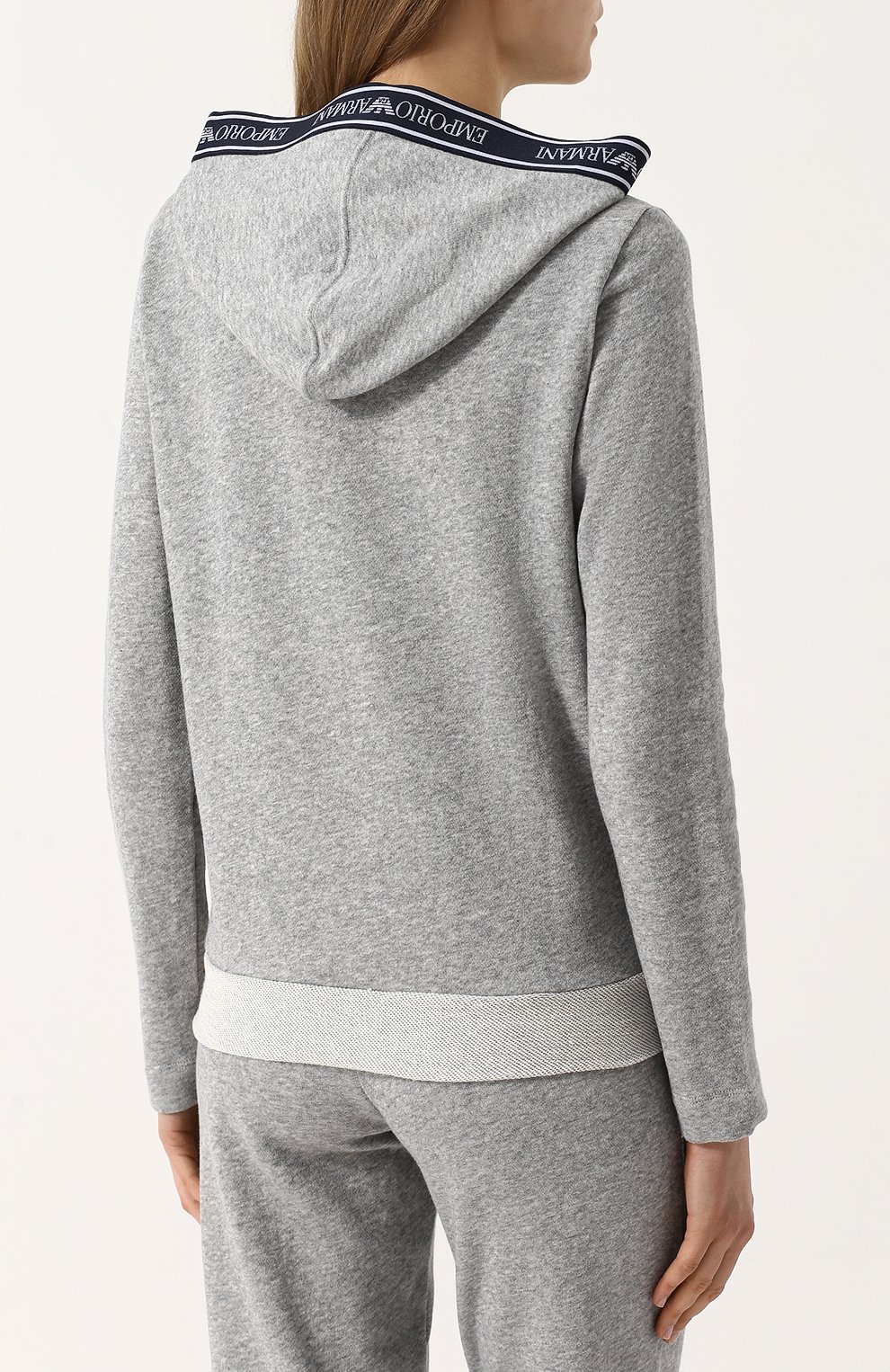 Хлопковый кардиган на молнии с капюшоном EMPORIO ARMANI, арт. 164076/8P287, фото 4