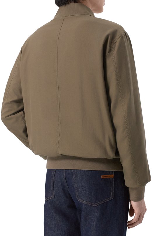 Бомбер из хлопка и шелка MVST 25E/X1P/0/0031/0207 Хаки  25E/X1P/0/0031/0207 Фото 4