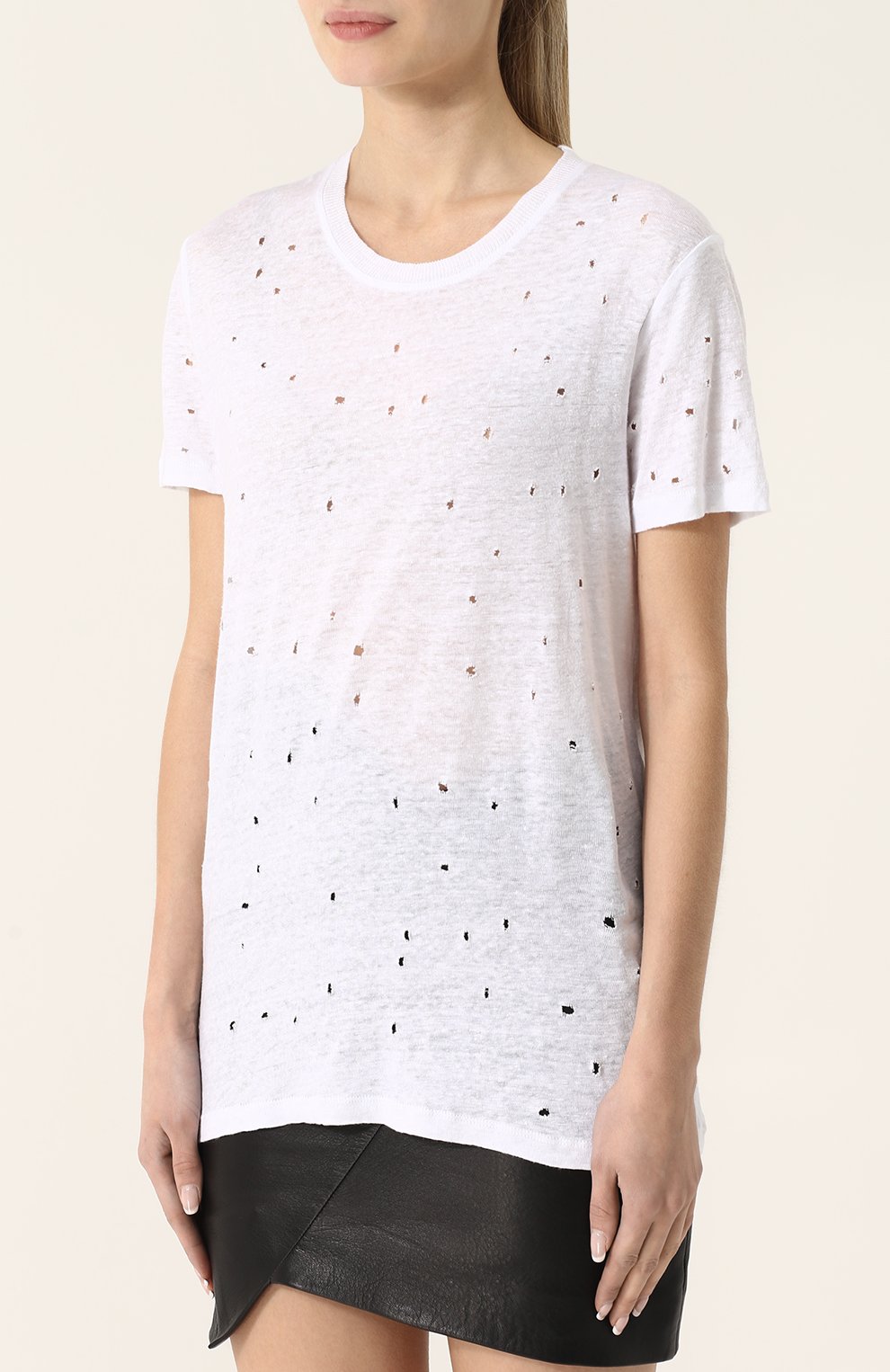 Льняная футболка прямого кроя с потертостями IRO, арт. 18SWP19CLAY, фото 3