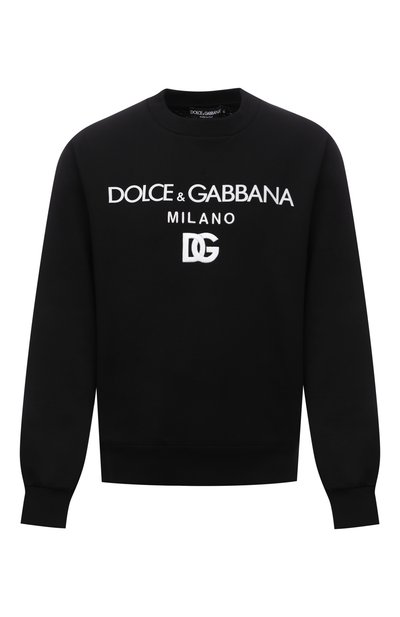 Хлопковый свитшот DOLCE & GABBANA черного цвета по цене 72950 руб., арт. G9WI3Z/FU7DU, фото 1 Хлопковый свитшот DOLCE & GABBANA, арт. G9WI3Z/FU7DU, фото 1