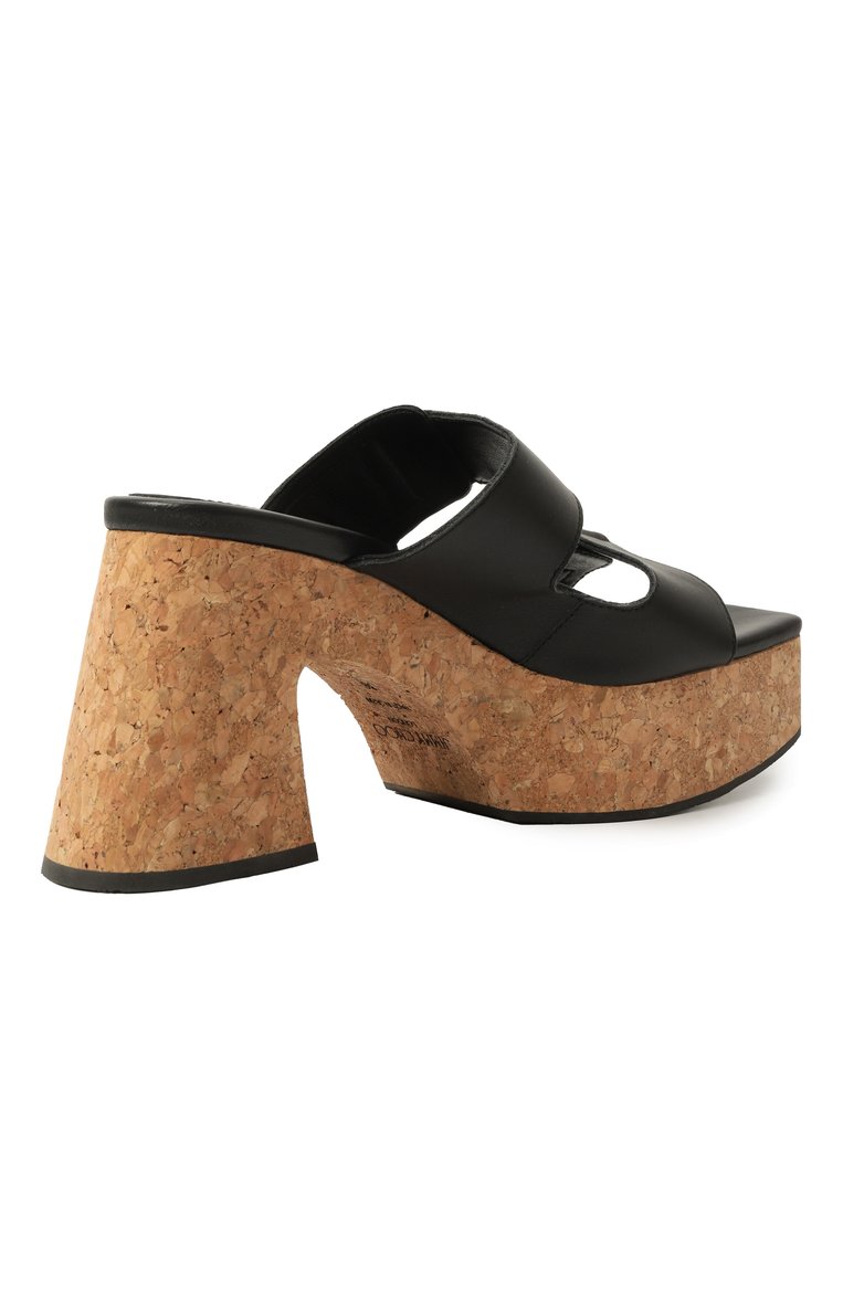 Женские кожаные сабо fayence 95 JIMMY CHOO черного цвета, арт. FAYENCE WEDGE 95 | Фото 5 (Подошва: Платформа; Материал внутренний: Натуральная кожа; Каблук высота: Высокий; Драгоценные камни: Проставлено; Материал сплава: Проставлено; Материал внешний: Натуральная кожа; Каблук тип: Устойчивый)