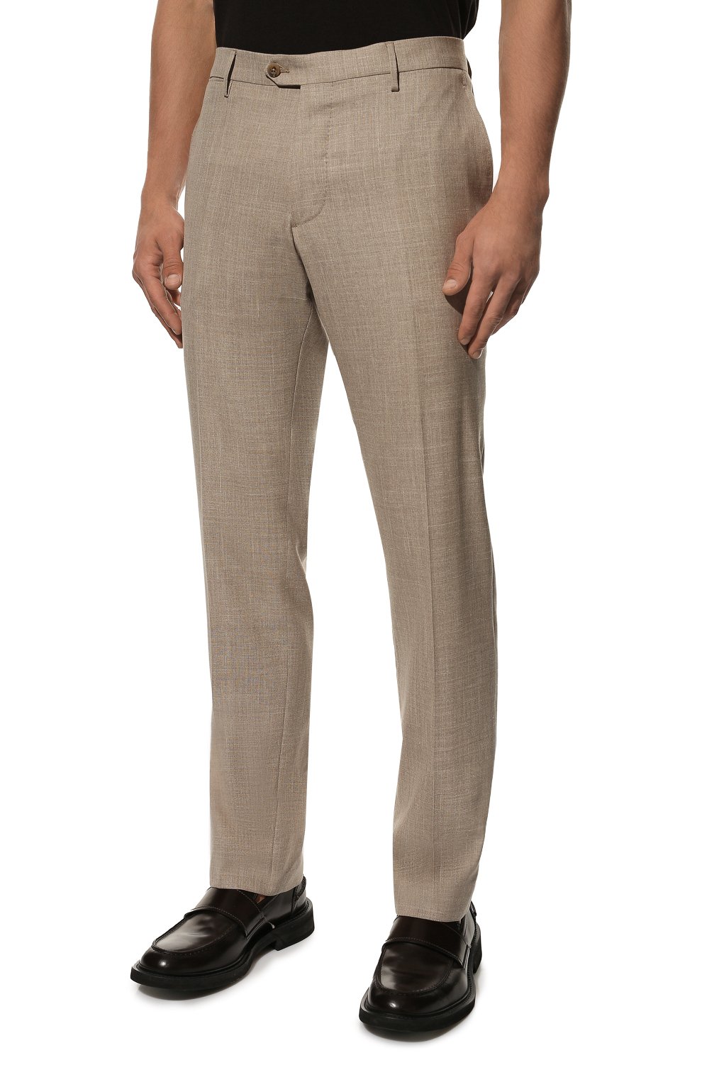 Брюки из шерсти и шелка ANDREA CAMPAGNA бежевого цвета по цене 69950 руб., арт. ZIP/1/LP183U, фото 3 Брюки из шерсти и шелка ANDREA CAMPAGNA, арт. ZIP/1/LP183U, фото 3