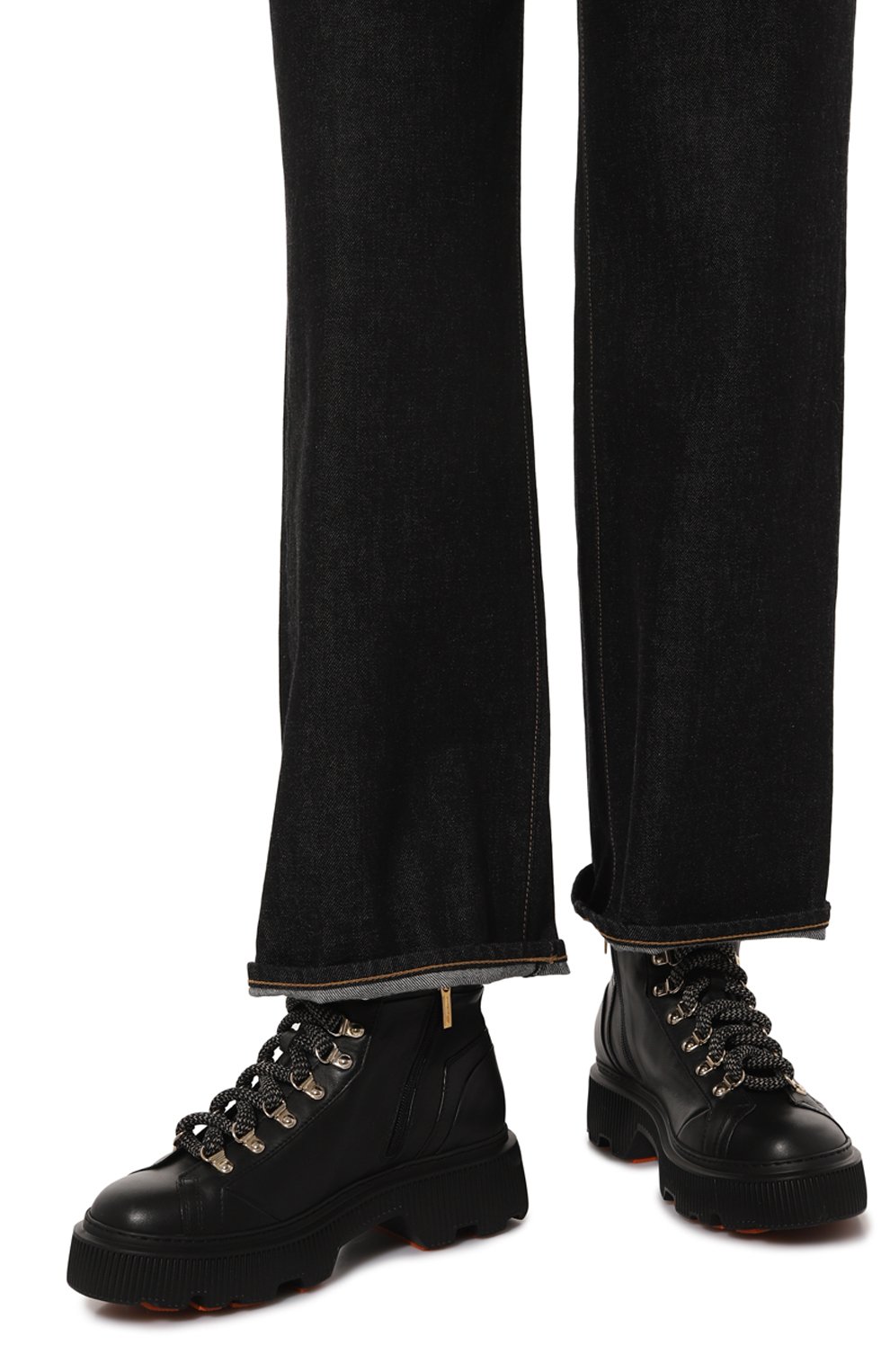 Кожаные хайкеры SANTONI черного цвета по цене 89950 руб., арт. WTHG71293GA2NLGA, фото 3 Кожаные хайкеры SANTONI, арт. WTHG71293GA2NLGA, фото 3