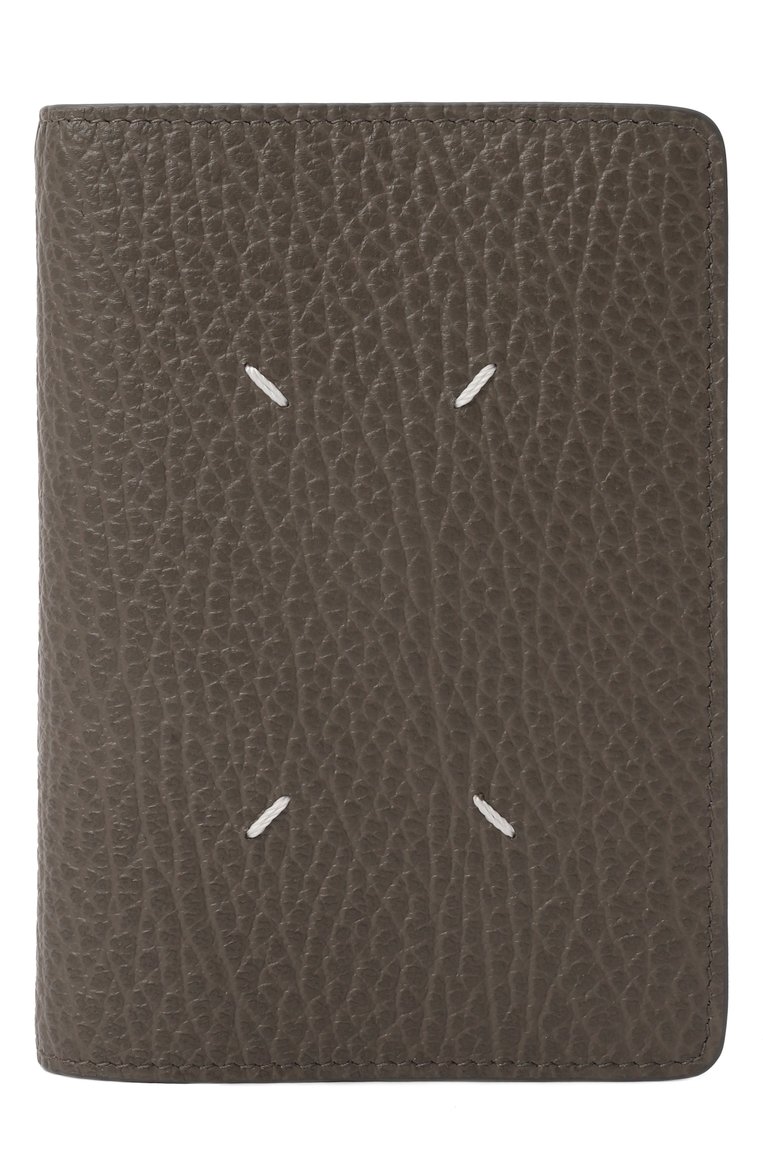 Мужской кожаная обложка для паспорта MAISON MARGIELA серого цвета, арт. SA3VL0001/P4455 | Фото 1 (Материал: Натуральная кожа; Материал сплава: Проставлено; Кросс-КТ: обложки и футляры)