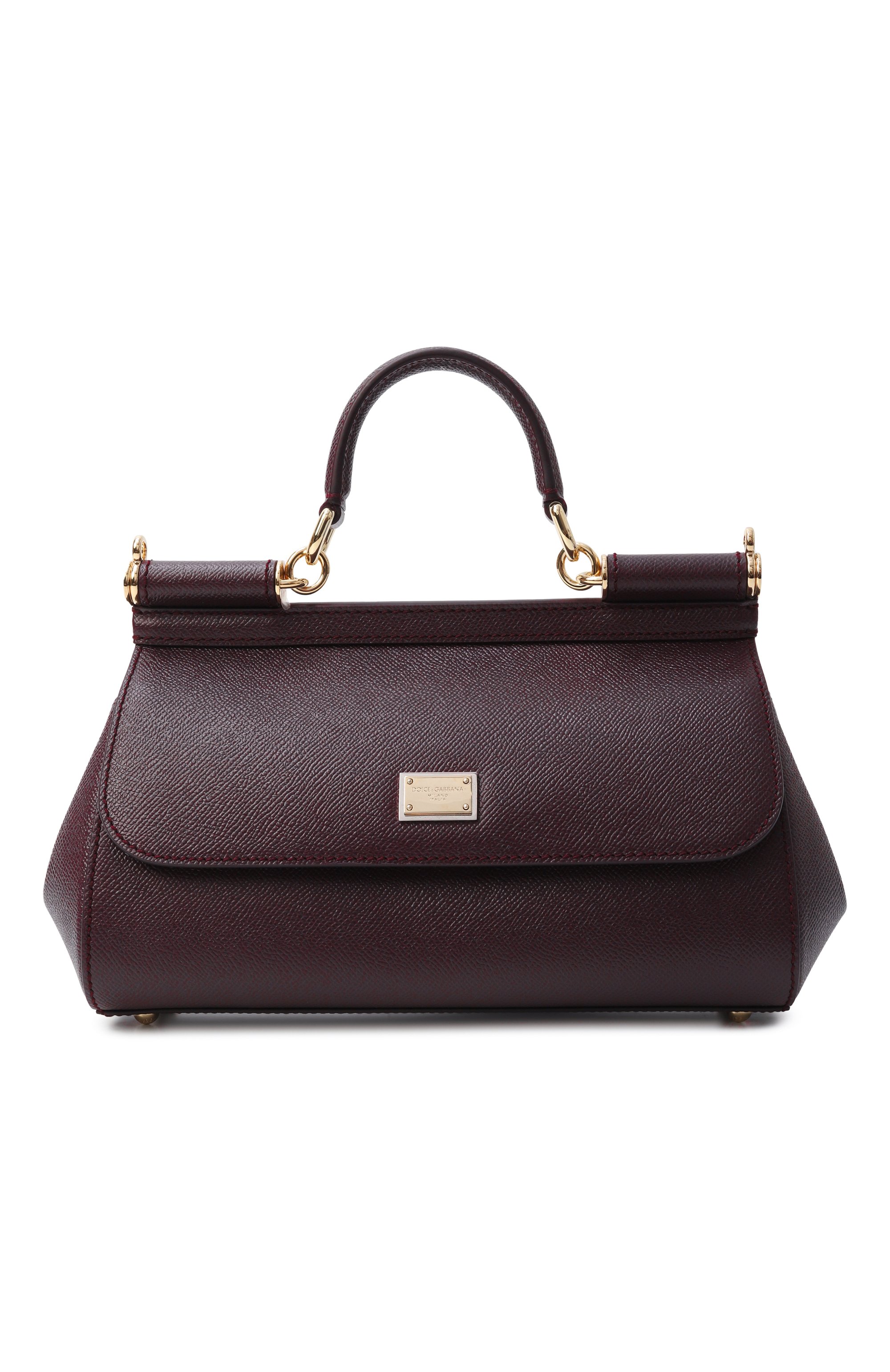 Сумка sicily medium DOLCE & GABBANA темно-бордового цвета по цене 215000 руб., арт. BB7652/B1001, фото 1 Сумка sicily medium DOLCE & GABBANA, арт. BB7652/B1001, фото 1