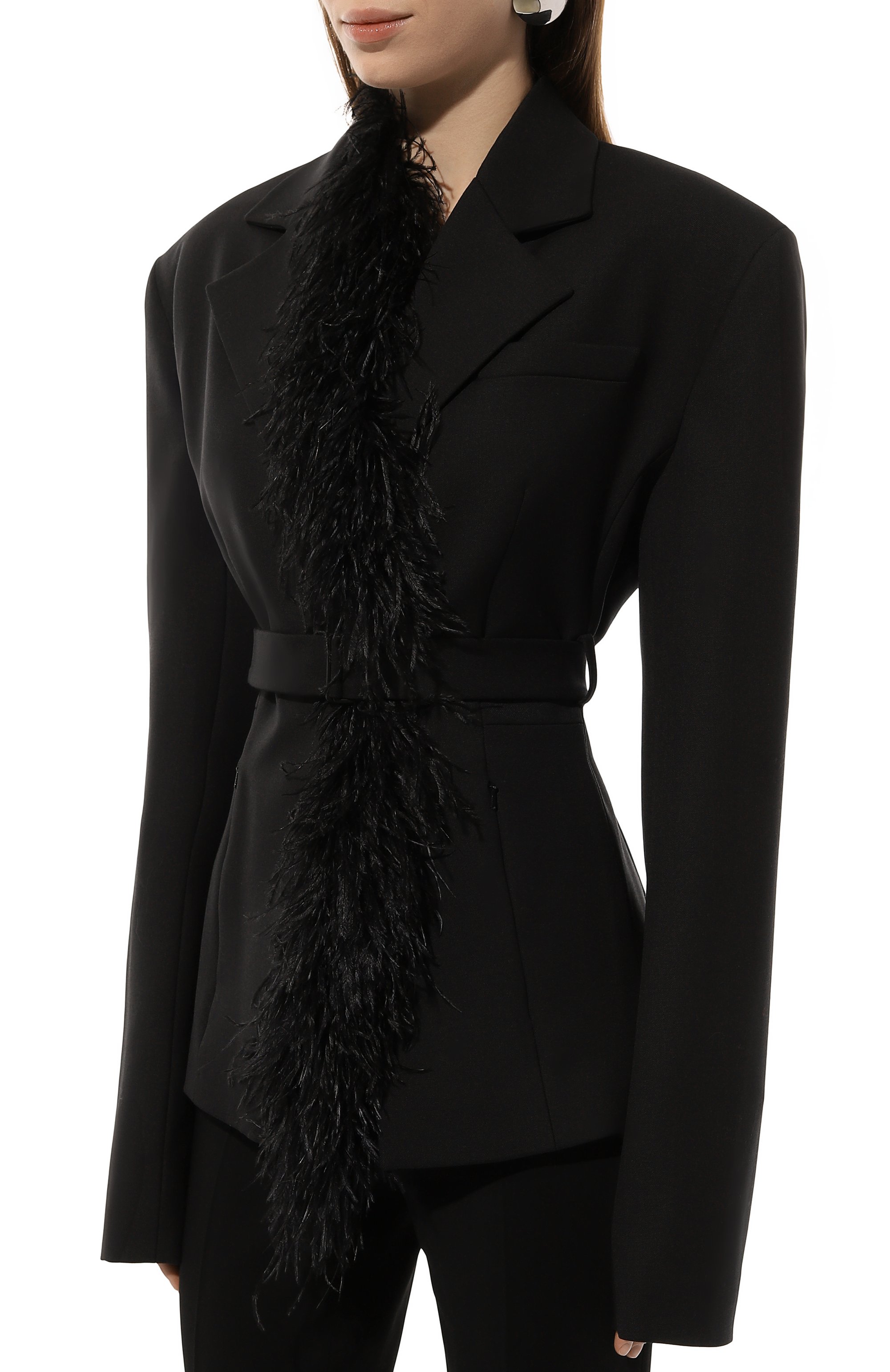 Жакет с отделкой перьями DAVID KOMA, арт. PF24DK28J, фото 3