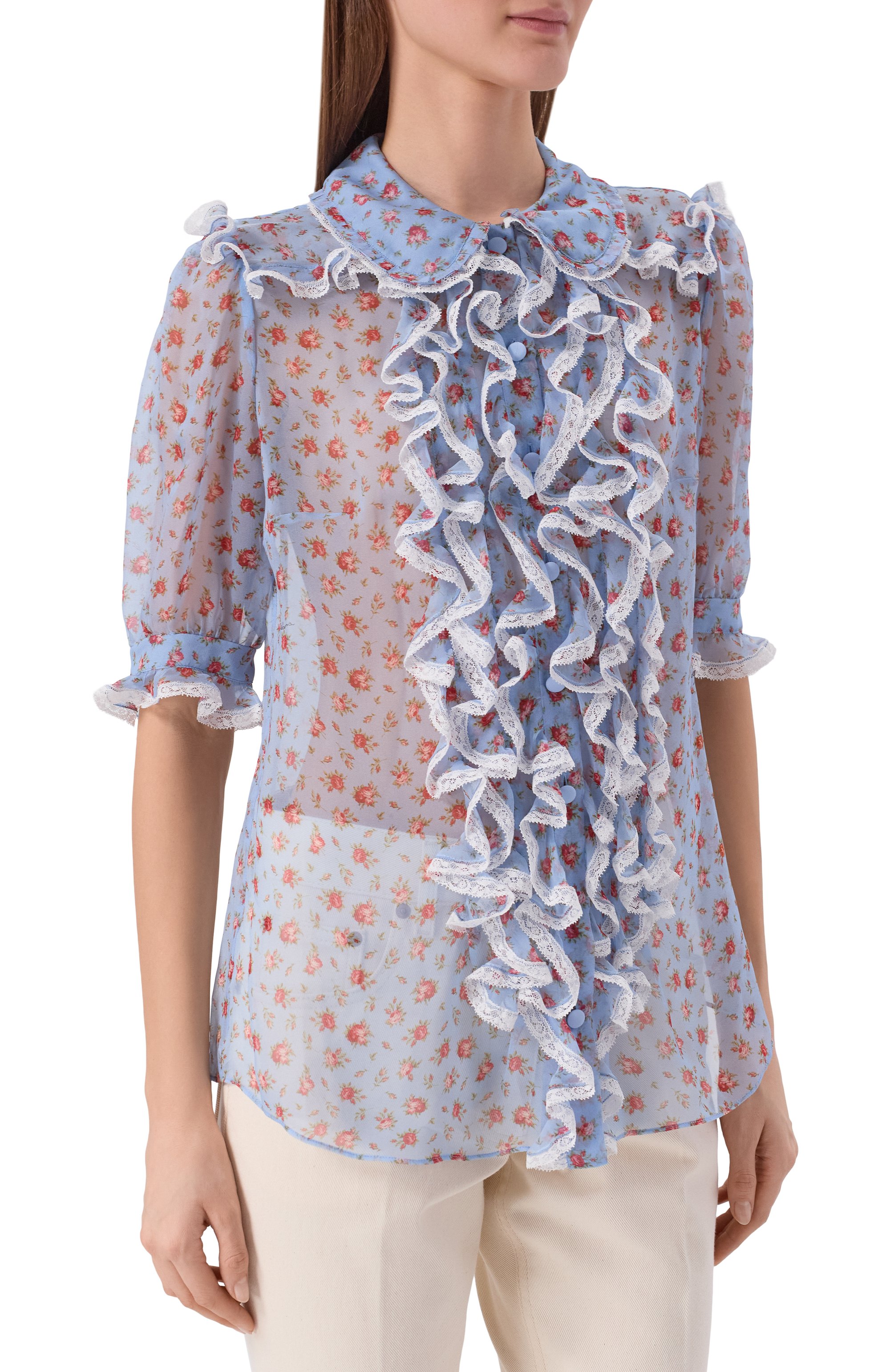 Блузка из шелка и хлопка DOLCE & GABBANA, арт. F5U03T/IS10I, фото 3