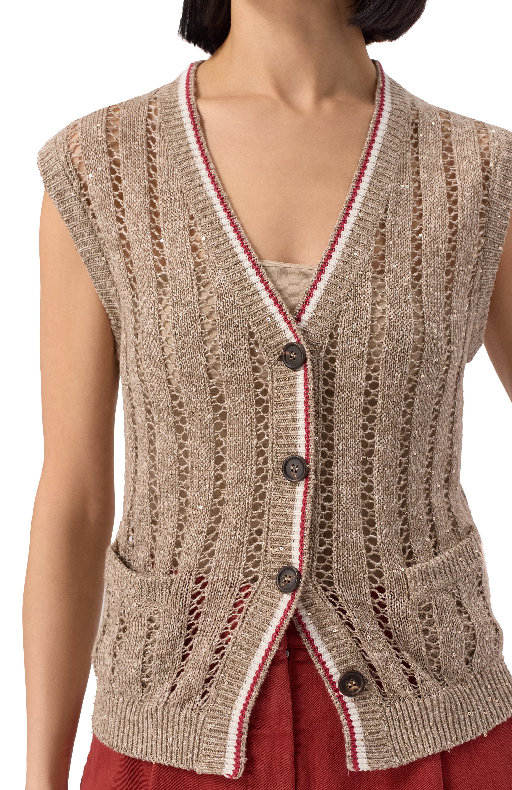 Льняной жилет BRUNELLO CUCINELLI, арт. MC0559426, фото 5