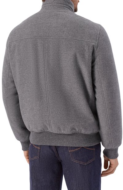 Бомбер с подкладкой из овчины BRUNELLO CUCINELLI серого цвета по цене 1505000 руб., арт. MT4016887, фото 4 Бомбер с подкладкой из овчины BRUNELLO CUCINELLI, арт. MT4016887, фото 4