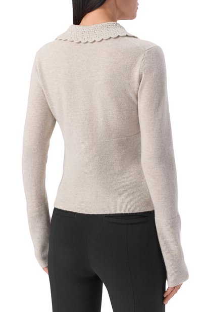 Шерстяной кардиган CHLOÉ серого цвета по цене 146000 руб., арт. CH26SMC03530, фото 4 Шерстяной кардиган CHLOÉ, арт. CH26SMC03530, фото 4