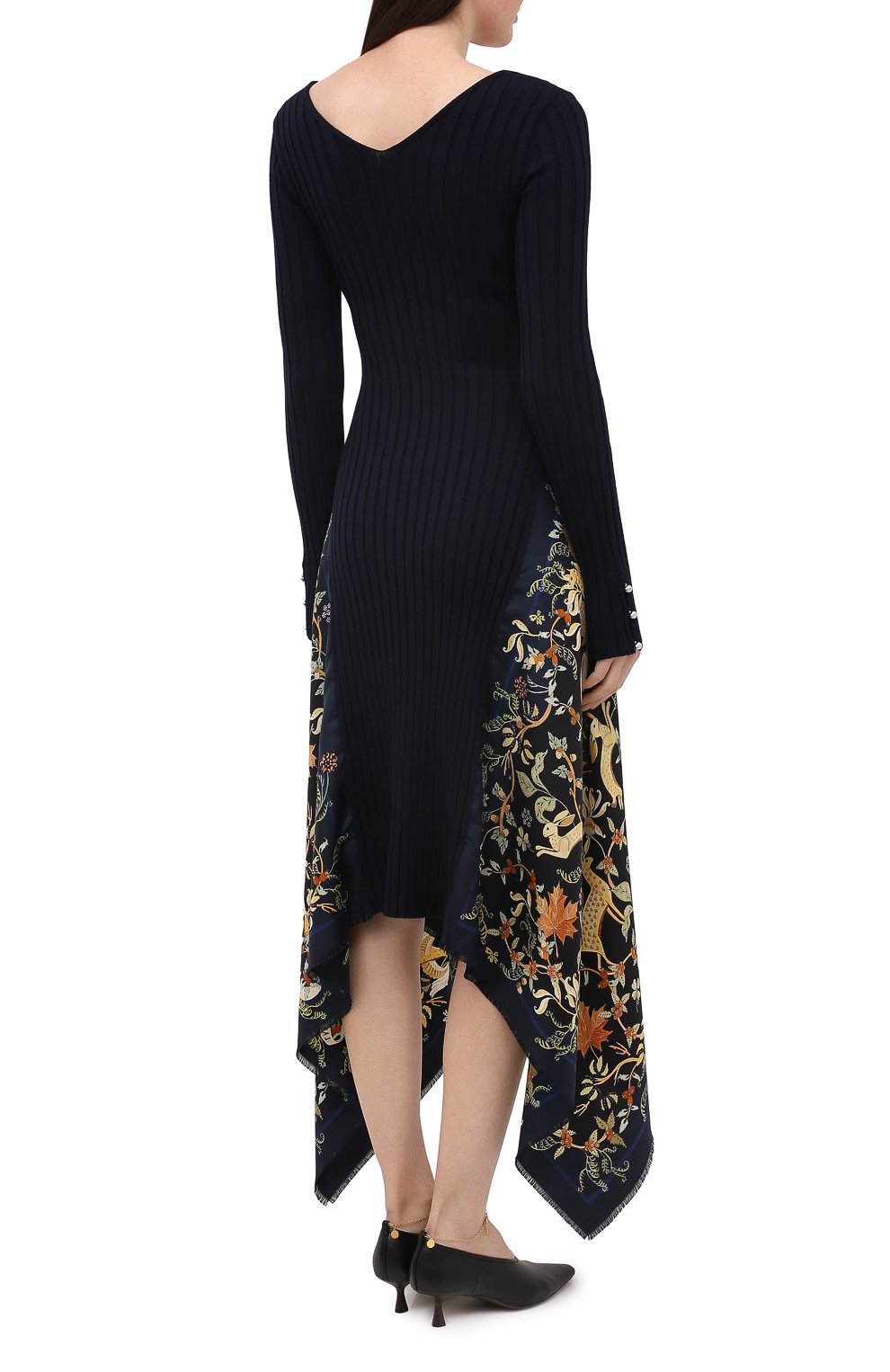 Шерстяное платье LANVIN темно-синего цвета по цене 161500 руб., арт. RW-DR332M-MI16-H20, фото 4 Шерстяное платье LANVIN, арт. RW-DR332M-MI16-H20, фото 4